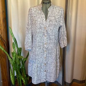 Shein black and white print dress